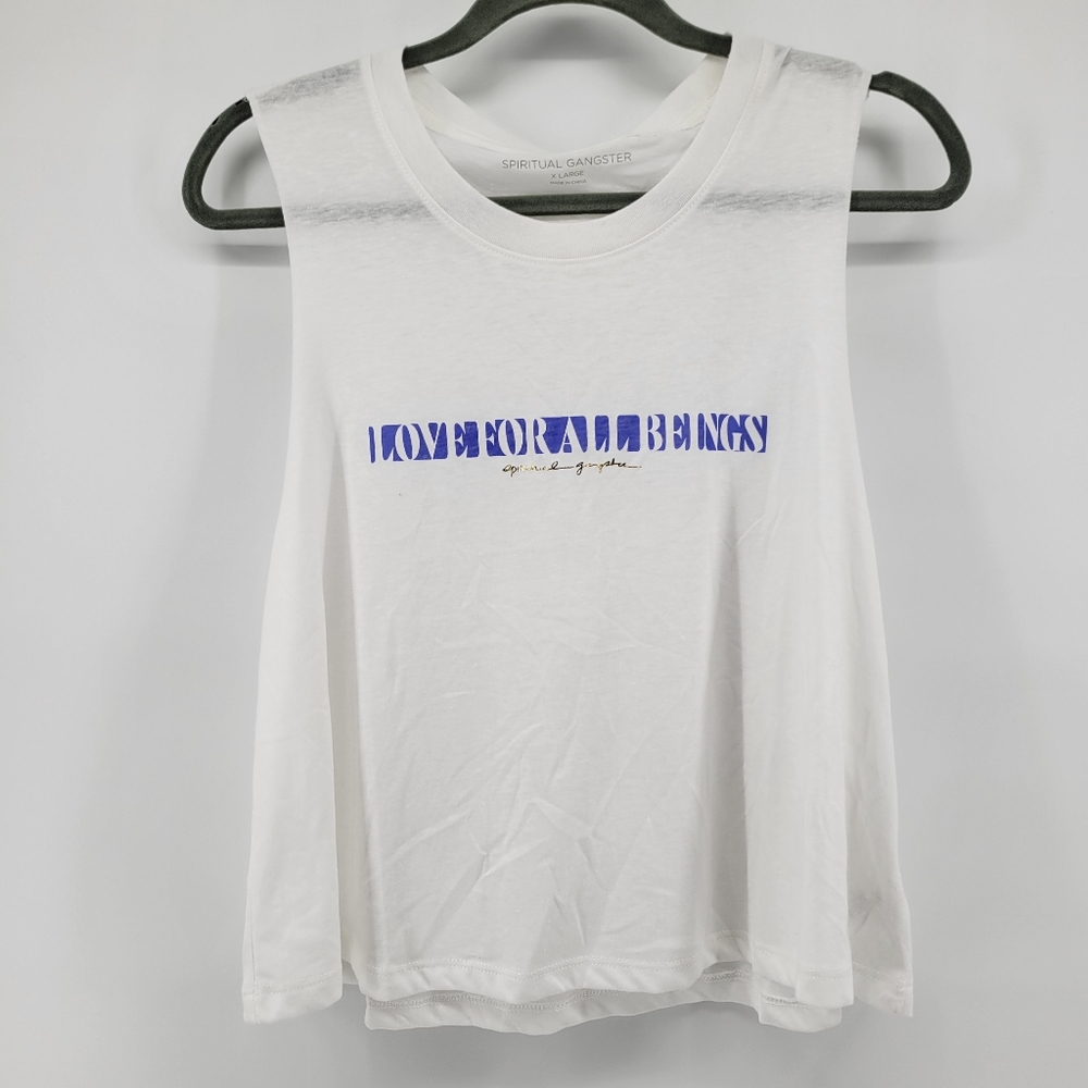 Spiritual gangster all beings crop tank top nwt M